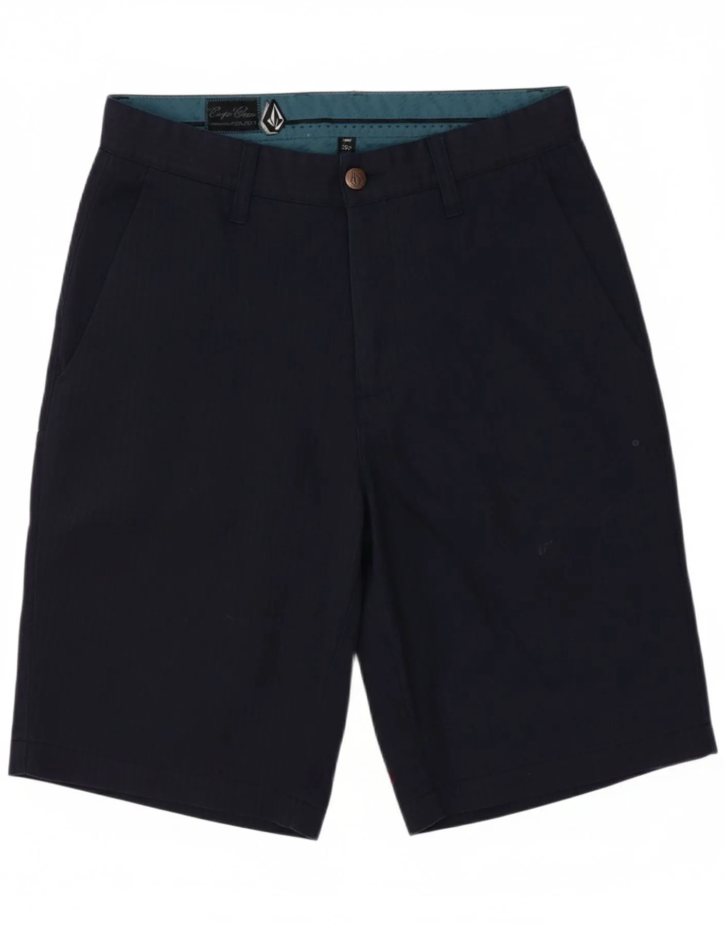VOLCOM Mens Cargo Shorts W30 Medium  Navy Blue Pinstripe Cotton Father's Day gift
