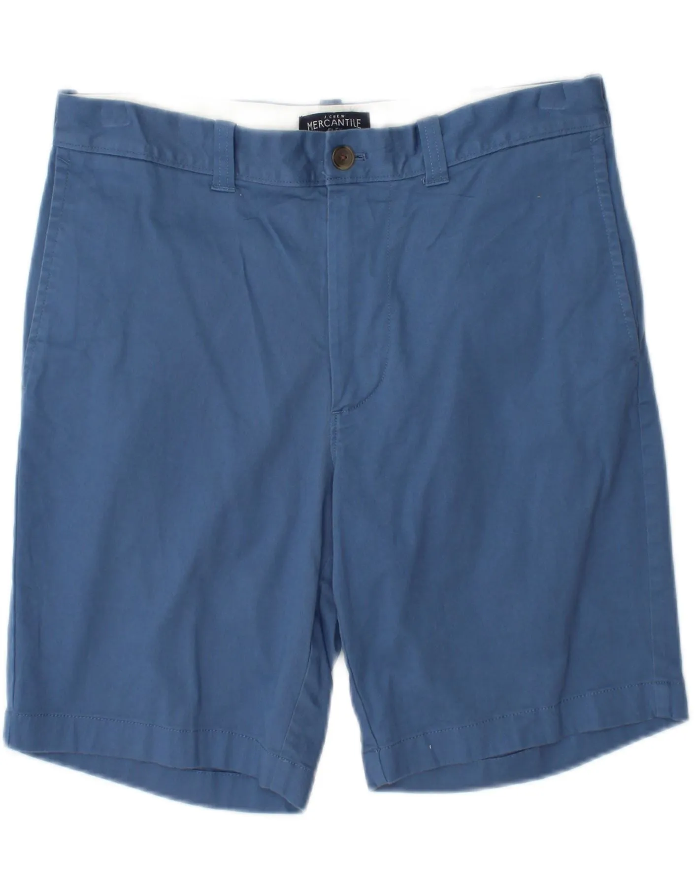 J. CREW Mens Mercantile Flex Chino Shorts W32 Medium  Blue Cotton Summer Fun