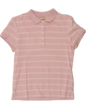 Work efficiency LOTTO Womens Polo Shirt UK 18 XL Pink Striped Cotton