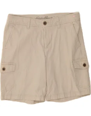 Wrinkle-Resistant EDDIE BAUER Womens Cargo Shorts US 6 Medium W32  Beige Cotton