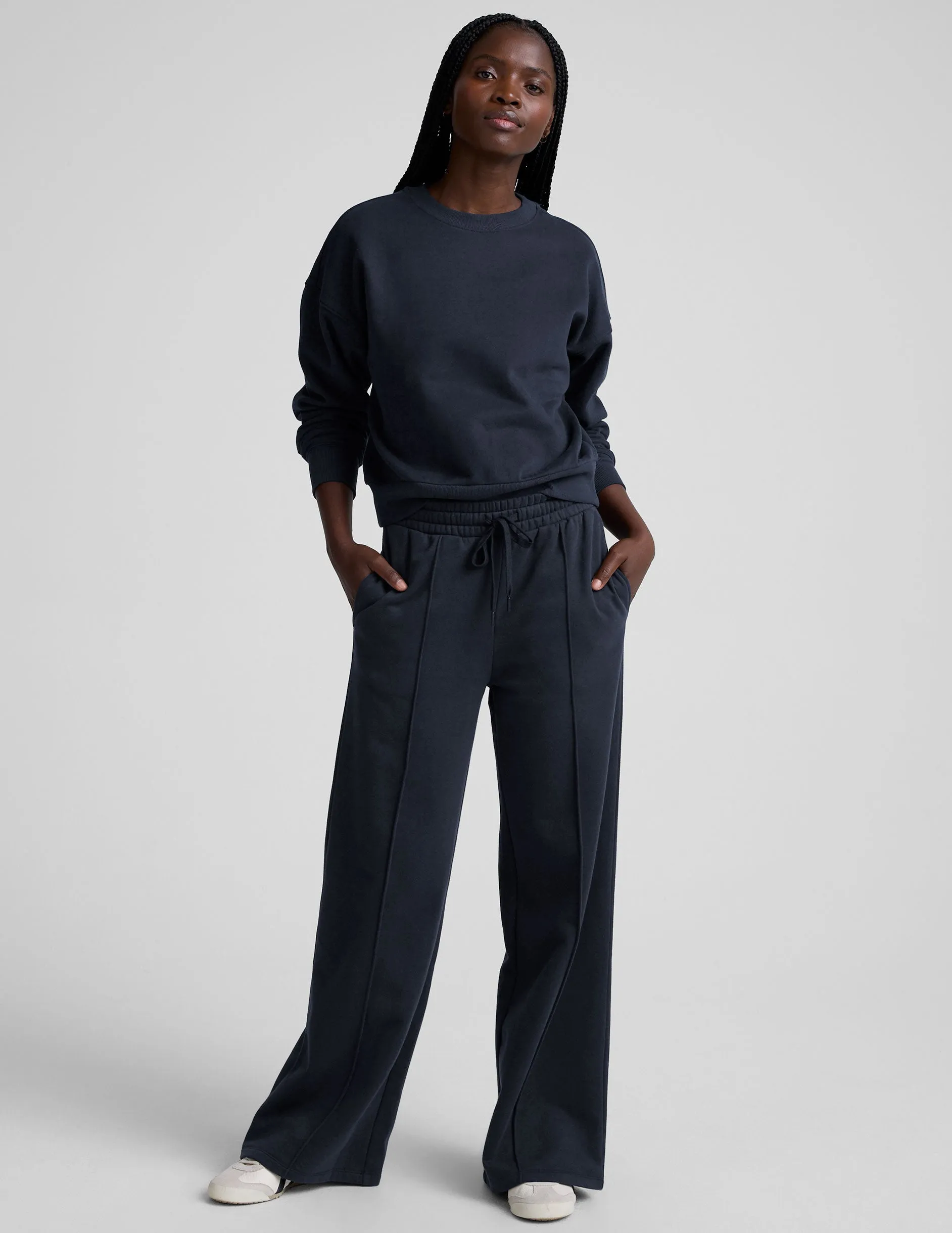 Relax Fit Design LuxeFleece Pintuck Wide Leg Pant
