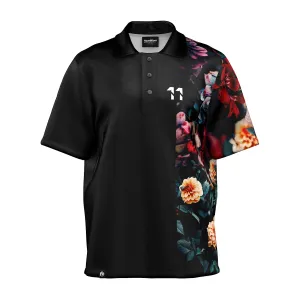 Vintage Flowers Oversized Polo Shirt OdorControl Treatment Active Comfort