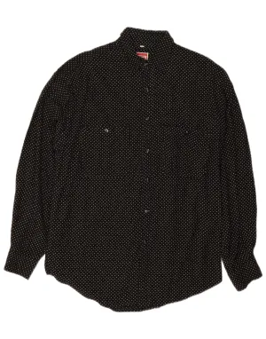 VINTAGE Mens Shirt Large Black Spotted Outdoor Gear