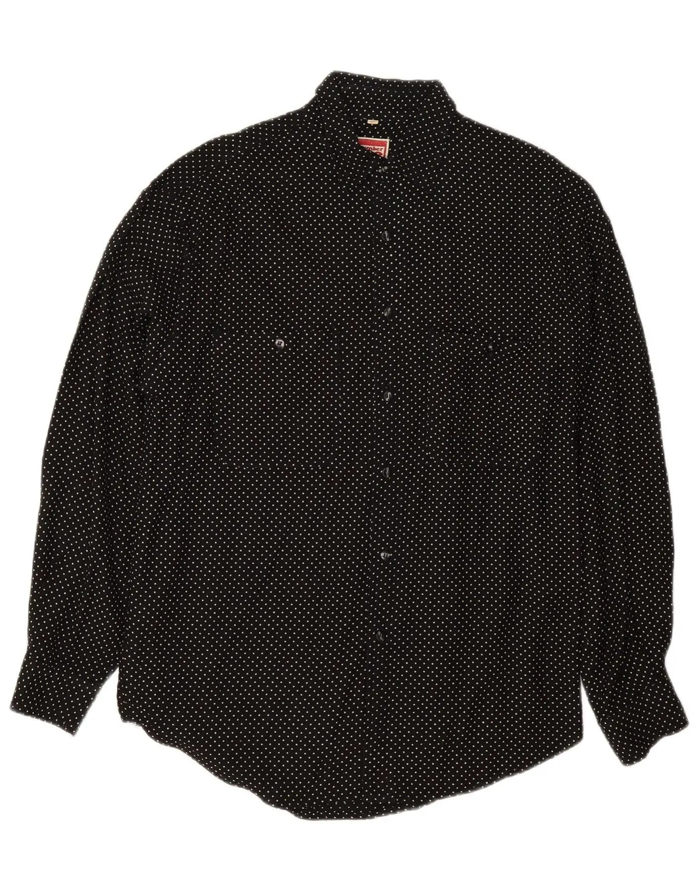 VINTAGE Mens Shirt Large Black Spotted Outdoor Gear