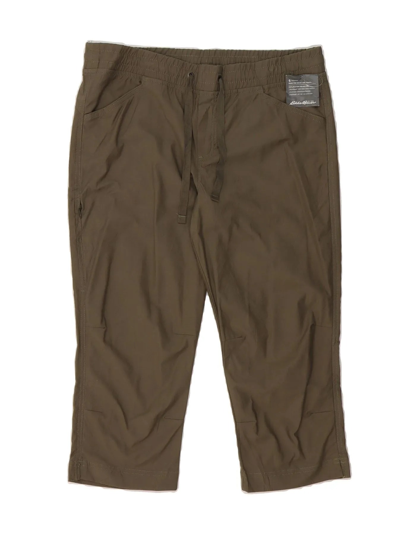 EDDIE BAUER Womens Slightly Curvy Bermuda Shorts US 10 Large W36 Khaki Weekend Outfit