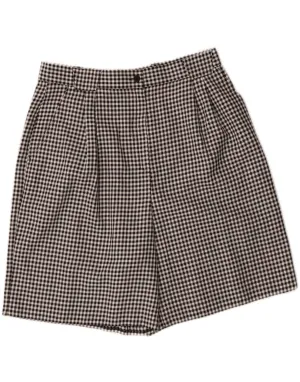 VINTAGE Womens High Waist Pegged Chino Shorts UK 18 XL W32  Black Check Mature Elegance