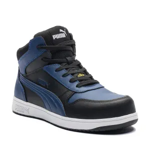 High Ankle Comfortable Step Frontcourt Blue/Black Mid Composite Toe Safety Shoes 630073