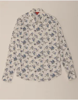 Teen Fashion GUESS Womens Shirt UK 14 Medium White Floral Cotton