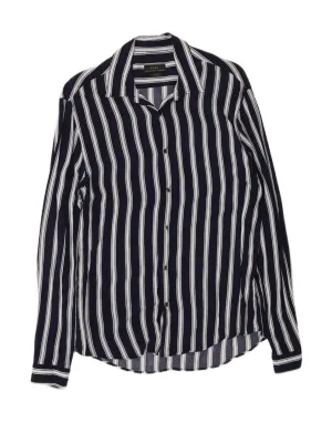 Easy Care Material Abrasion Resistant Edges ZARA Mens Slim Fit Shirt Medium Navy Blue Striped