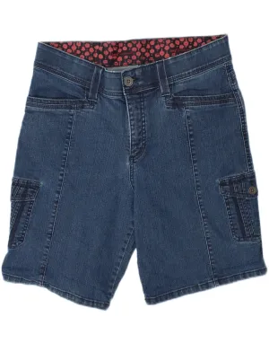 LEE Womens Cargo Denim Shorts US 14 XL W34  Blue Cotton Raw edge