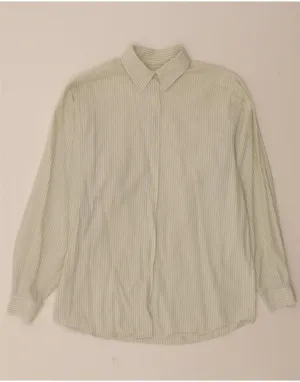BENETTON Womens Shirt UK 16 Large Green Striped Urban Wear Unmatched comfort