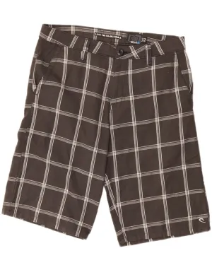 Quick Fit Modern Cut RIP CURL Mens Cargo Shorts W32 Medium Black Check Polyester