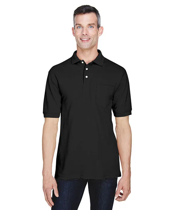 Timeless Layers M265P - Harriton Mens 5.6 oz. Easy Blend? Polo with Pocket
