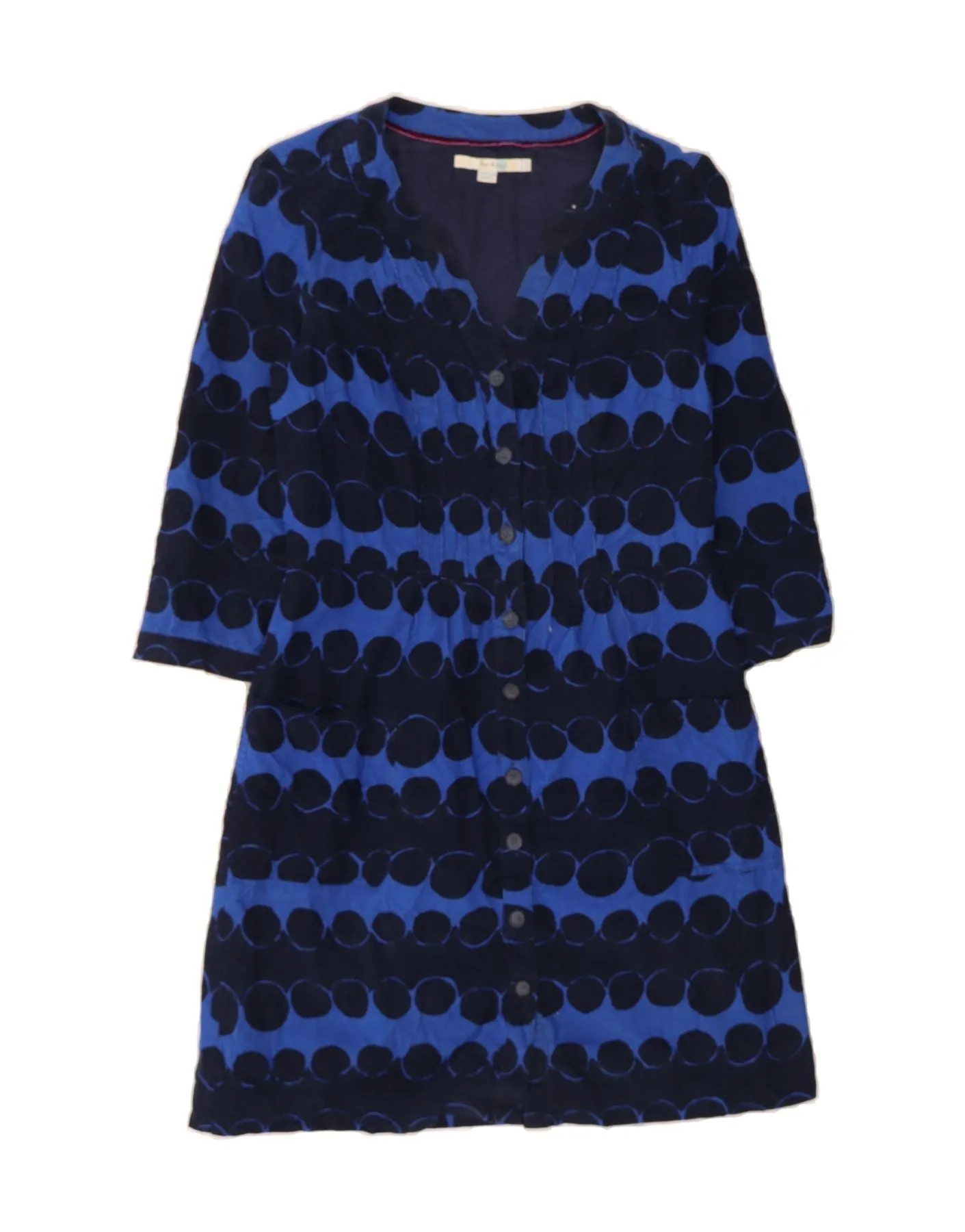 BODEN Womens Shirt Dress UK 12 Medium  Blue Spotted Cotton Smooth Texture