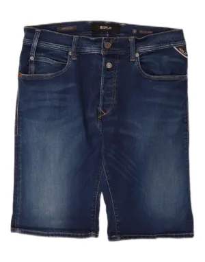 REPLAY Mens Denim Shorts W31 Medium  Blue Cotton Exclusive Design Outdoor Activity