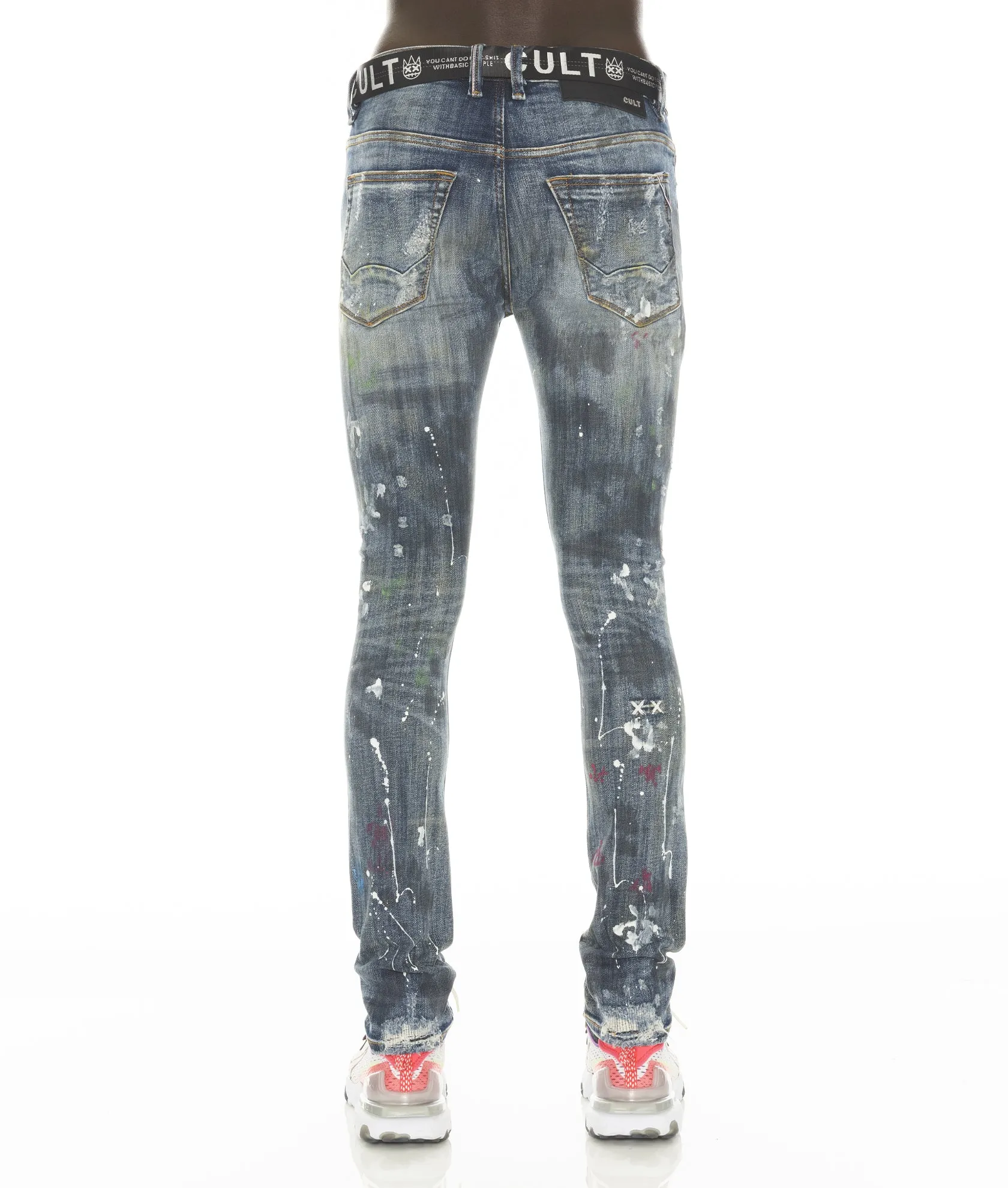 Brunch Outfit Casual Neat And Easy PUNK SUPER SKINNY STRETCH w/ACAI BELT IN CHAOS