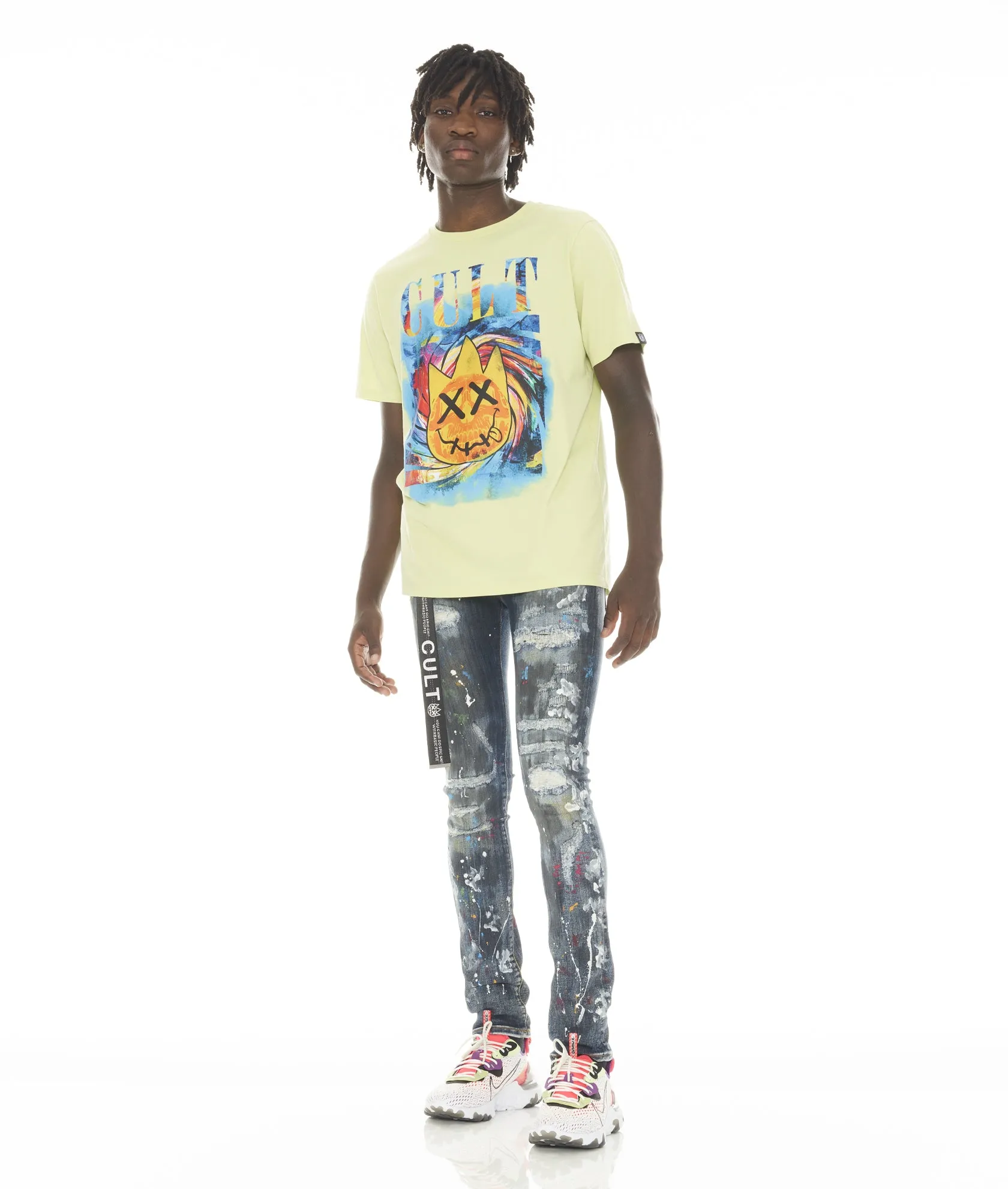 Modern Minimalist Stretch Essential Look PUNK SUPER SKINNY STRETCH w/ACAI BELT IN CHAOS