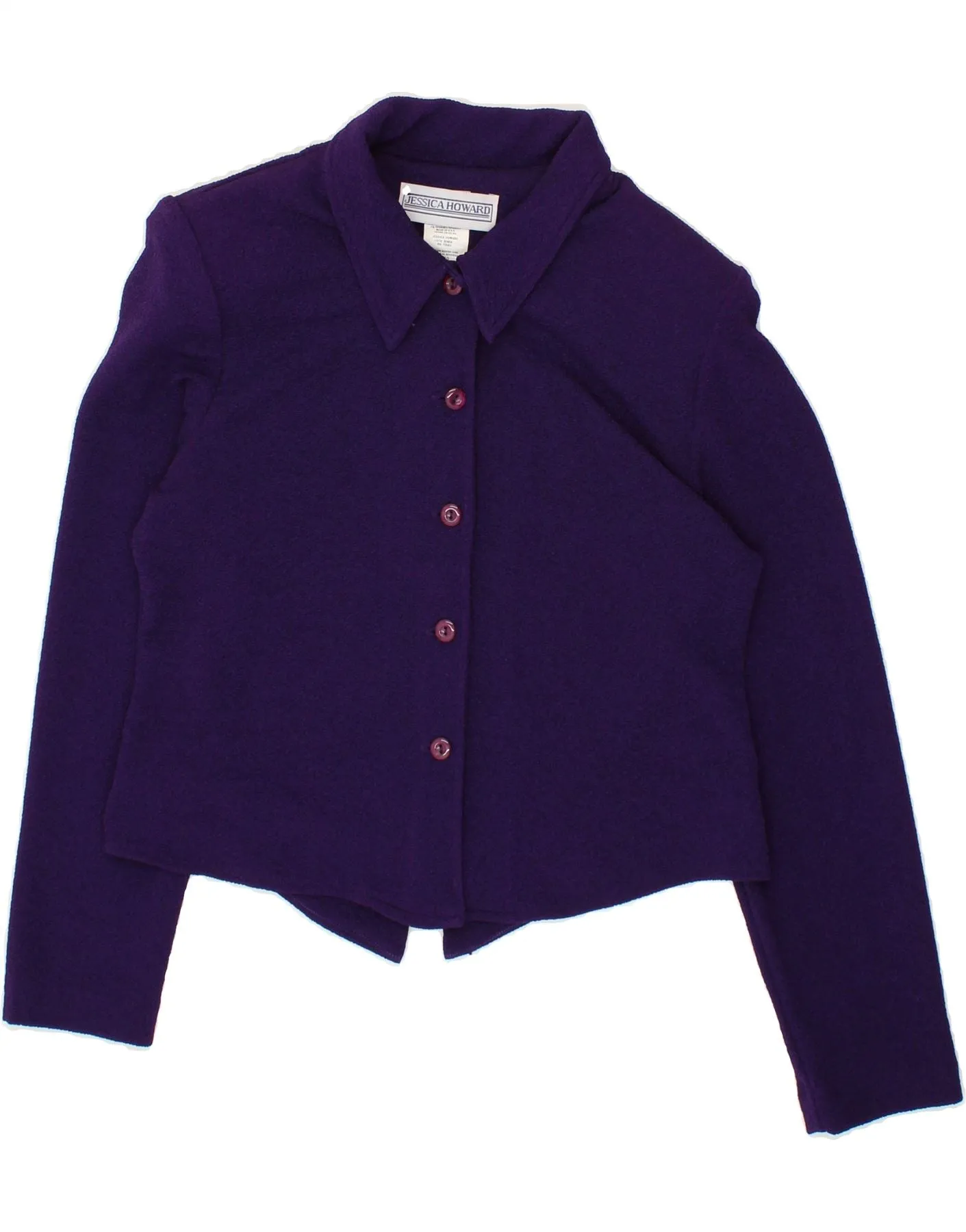 Double Stitched Hems Durable Fabric JESSICA HOWARD Womens Shirt Blouse US 10 Large Purple Polyester