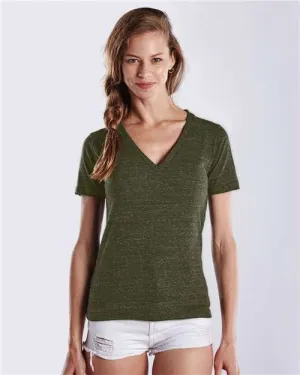 US Blanks US2228 Women's V-Neck Overdyed Tee Floral Pattern birthday party