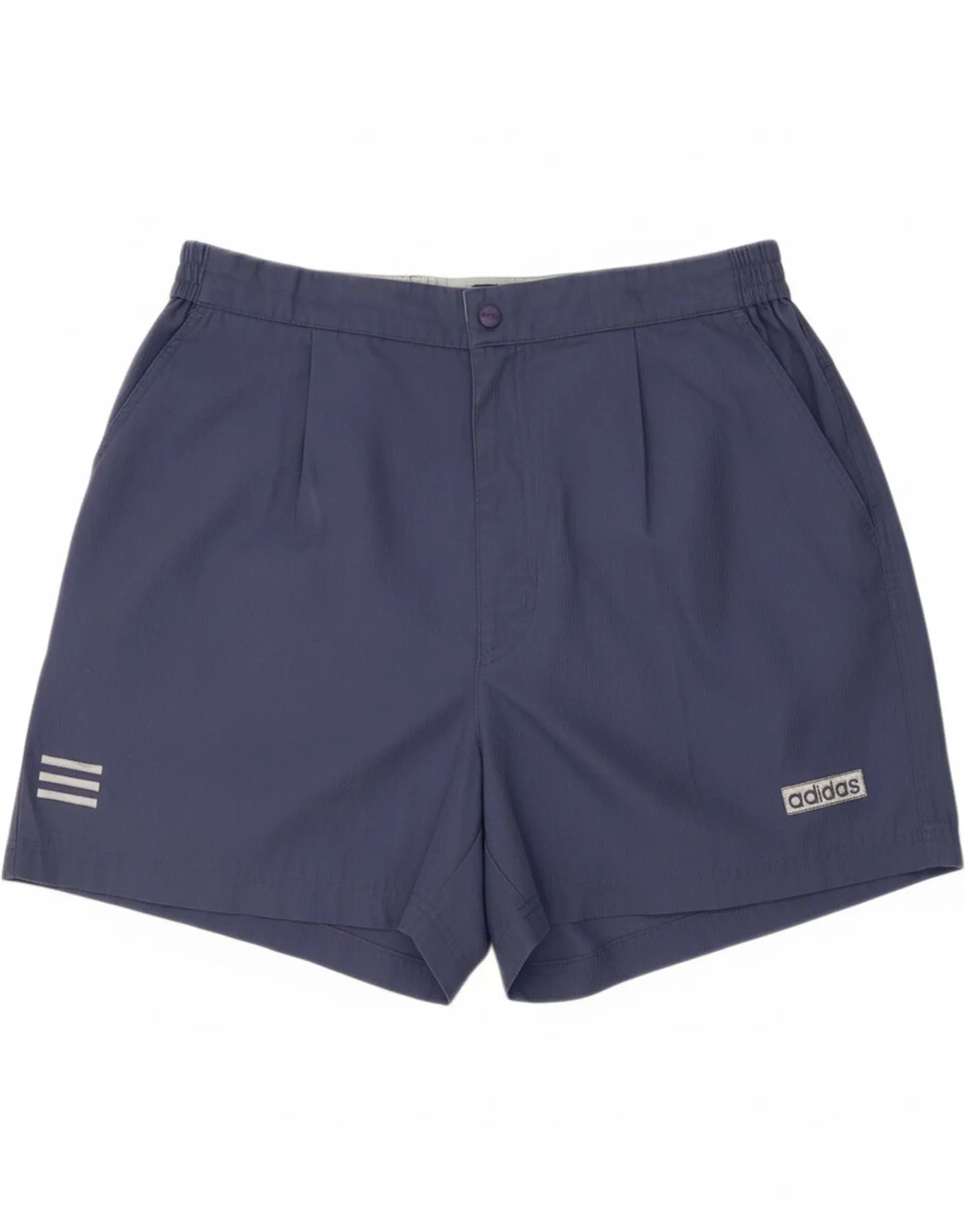 ADIDAS Mens Chino Shorts W36 Large  Navy Blue Cotton Ombre effect Flex Fit Design
