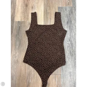 -Bodysuit By The Workshop In Animal Print, Size: L short sleeve bodysuit