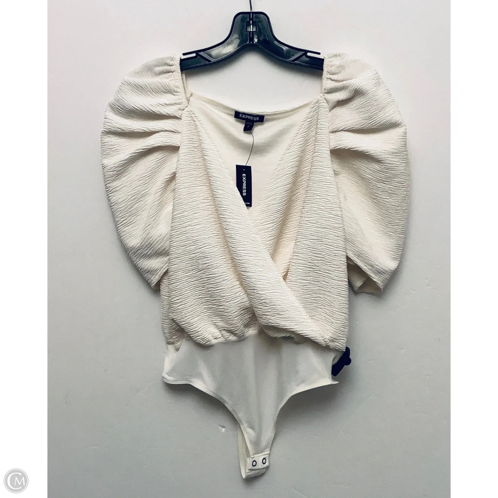 embroidered bodysuit Bodysuit By Express In White, Size: S