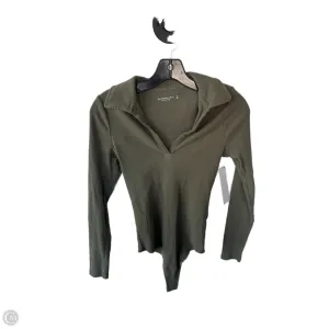 Bodysuit By Abercrombie And Fitch In Green, Size: M boho bodysuit turtleneck bodysuit
