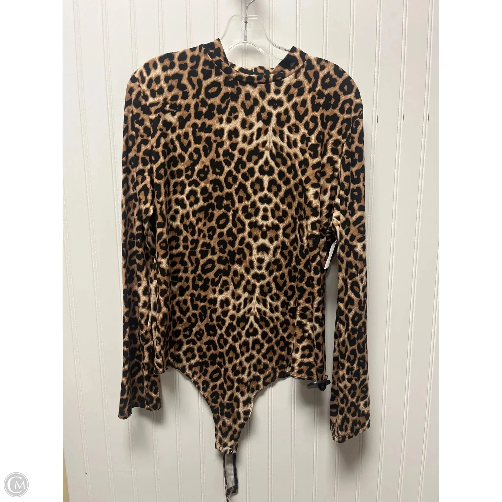 short sleeve bodysuit oversized bodysuit Bodysuit By Clothes Mentor In Animal Print, Size: 2x