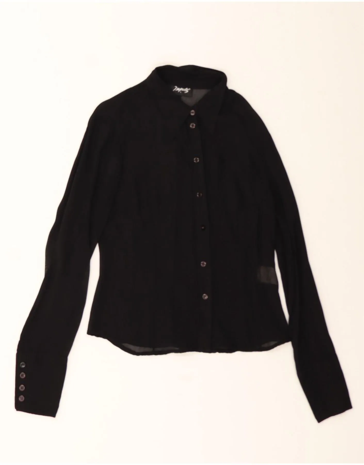 IMPULS Womens Shirt Blouse UK 16 Large Black Viscose Durable Fabric Gradient effect
