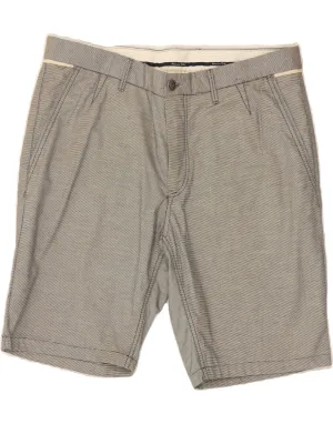 MASSIMO DUTTI Mens Chino Shorts W34 Large Grey Striped Easy Movement Anti Cling Technology