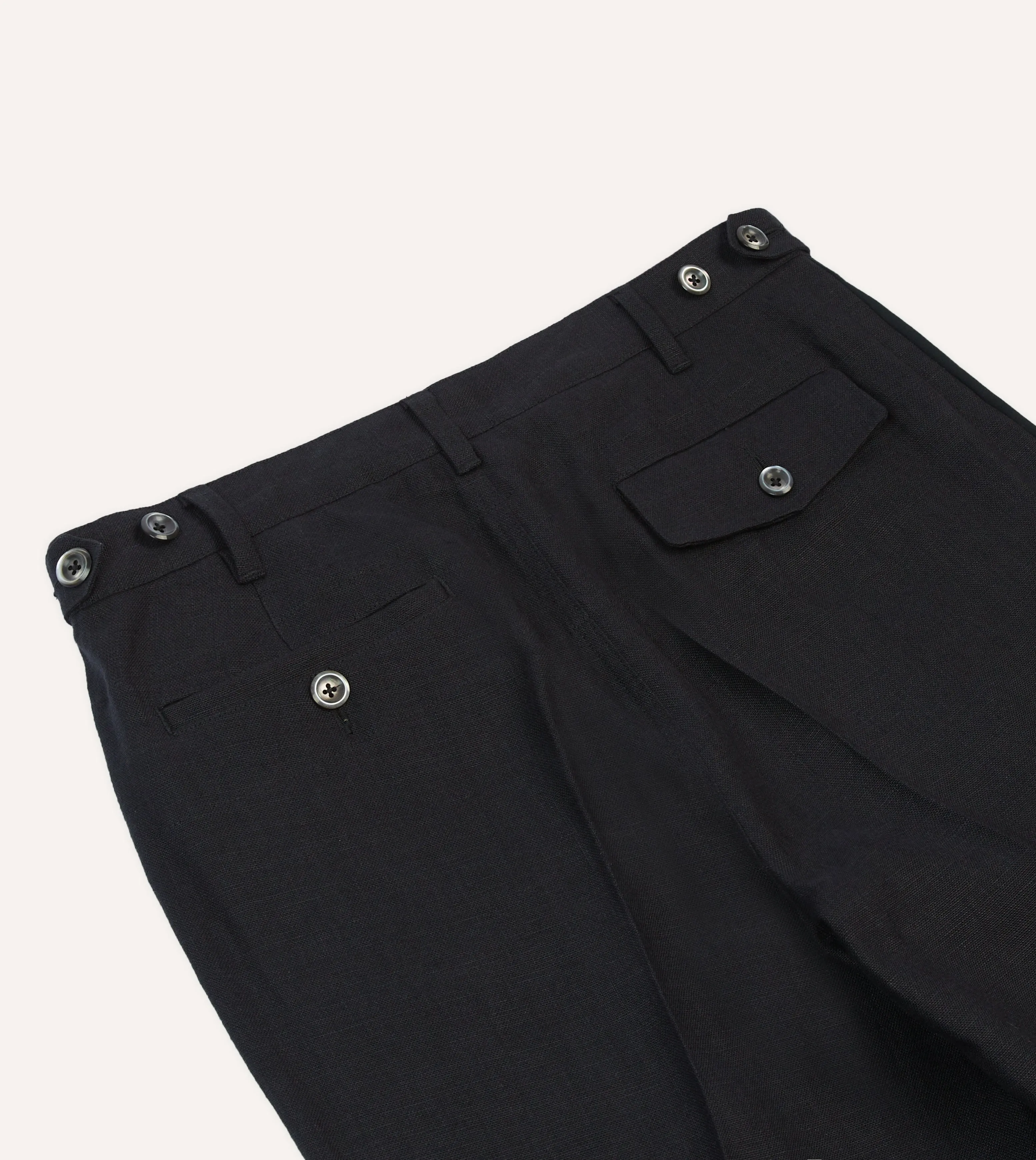 Luxury Tailored Contemporary Wear Black Linen Games Dinner Trousers