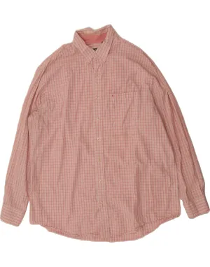 Animal Print IZOD Mens Shirt 2XL Pink Check Cotton