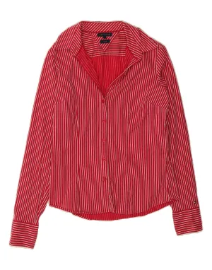 Layered Design Versatile Design TOMMY HILFIGER Womens Shirt US 4 Small Red Pinstripe Cotton