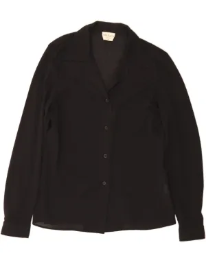 MAX & CO. Womens Shirt Blouse IT 44 Medium Black Polyester Subtle design Lightweight Weave