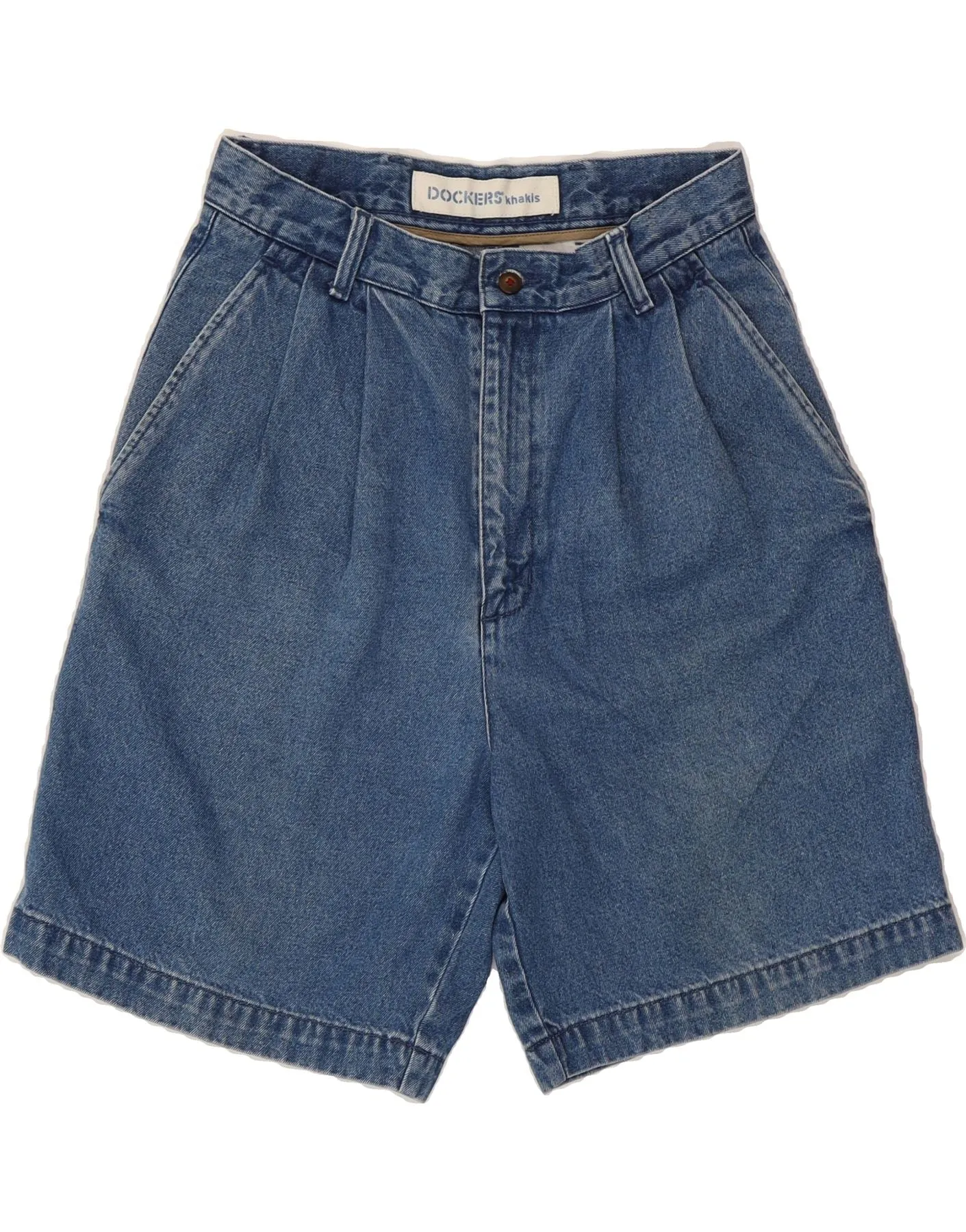 Relaxed Style Nautical Look DOCKERS Womens Khakis High Waist Denim Shorts W29 Medium Blue Cotton