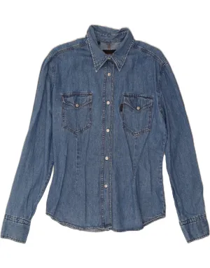 WAMPUM Womens Denim Shirt UK 14 Large Blue Multipurpose Layering Fabric Eco friendly materials