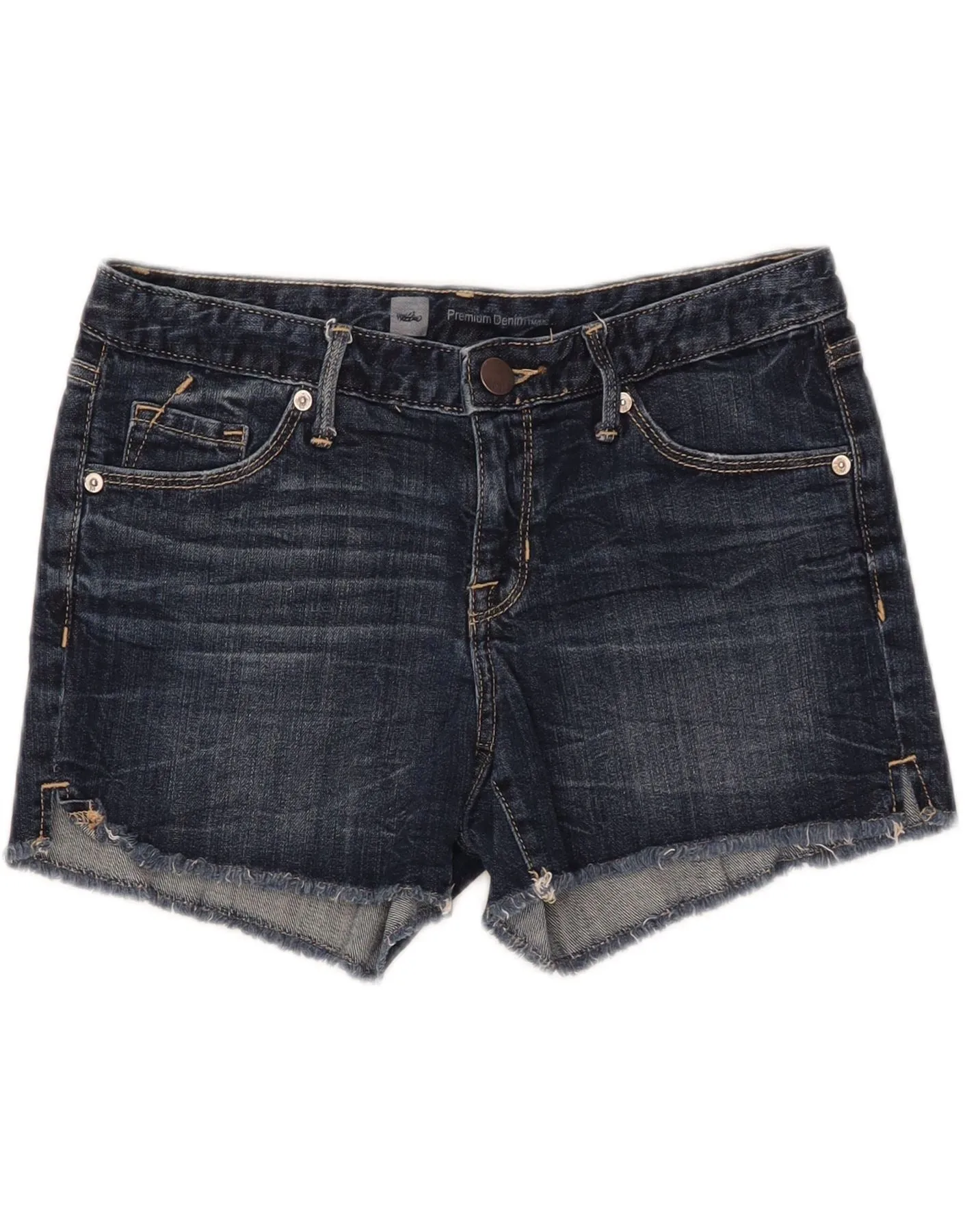 Non Iron Material MOSSIMO Womens Denim Shorts US 4 Small W27  Navy Blue Cotton
