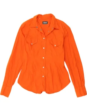 birthday celebration Geometric Pattern WAMPUM Womens Shirt UK 10 Small Orange Cotton