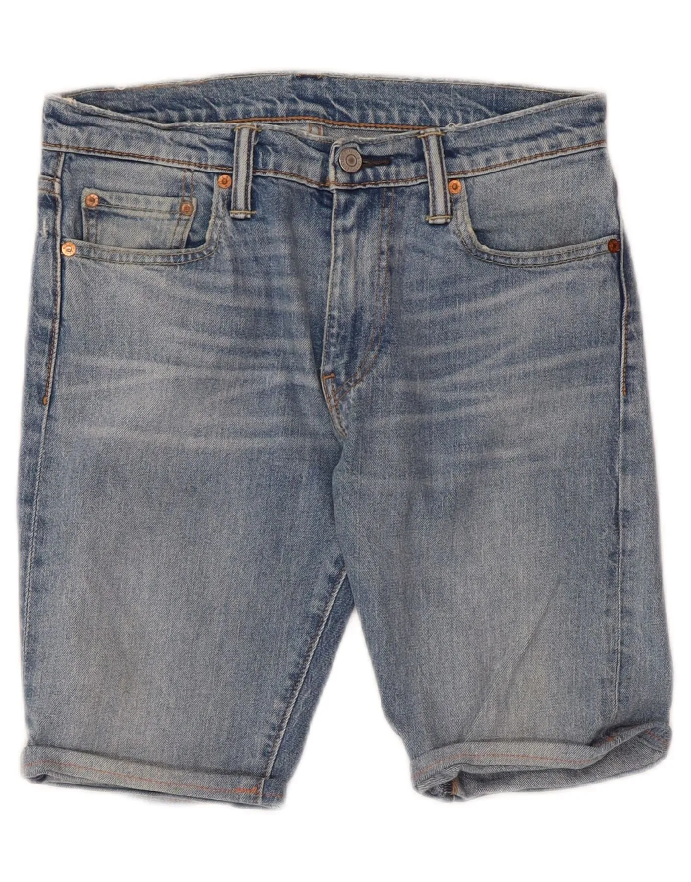 LEVI'S Mens 512 Denim Shorts W29 Medium Blue Abrasion Dispersing Weave