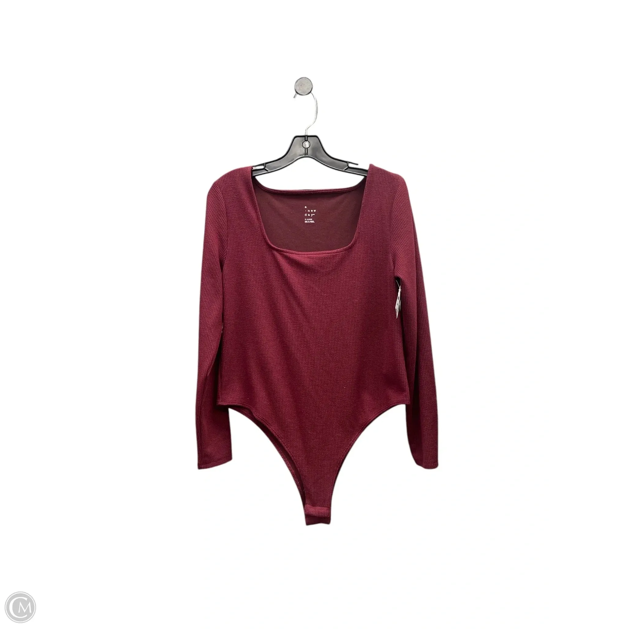 Bodysuit By A New Day In Maroon, Size: Xl office chic bodysuit