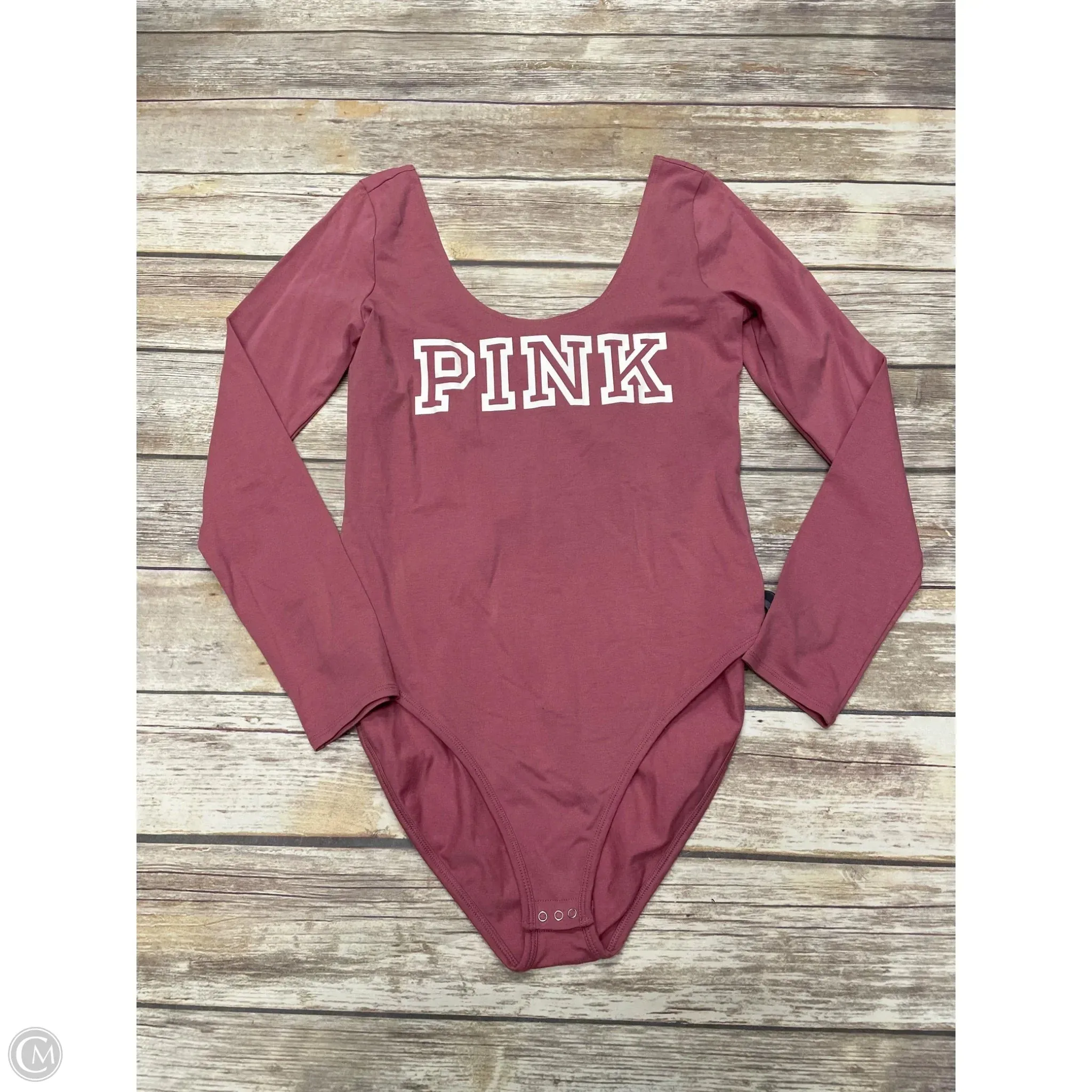 pink bodysuit Bodysuit By Pink In Pink & White, Size: L