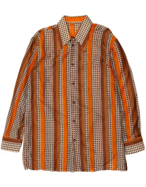 Compact Packing VINTAGE Mens Shirt Medium Multicoloured Striped
