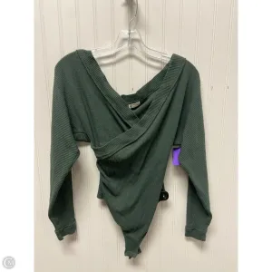 Bodysuit By Free People In Green, Size: M red bodysuit vintage bodysuit