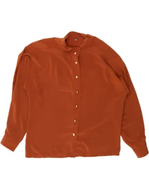Neutral Tone Comfortable Fabric VINTAGE Womens Shirt Blouse UK 18 Large Maroon