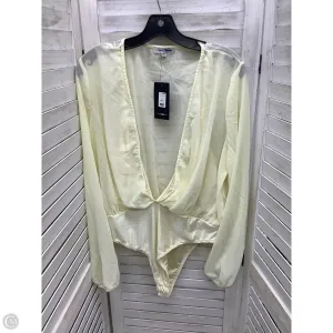 pajama bodysuit Bodysuit By Fashion Nova In Ivory, Size: 1x