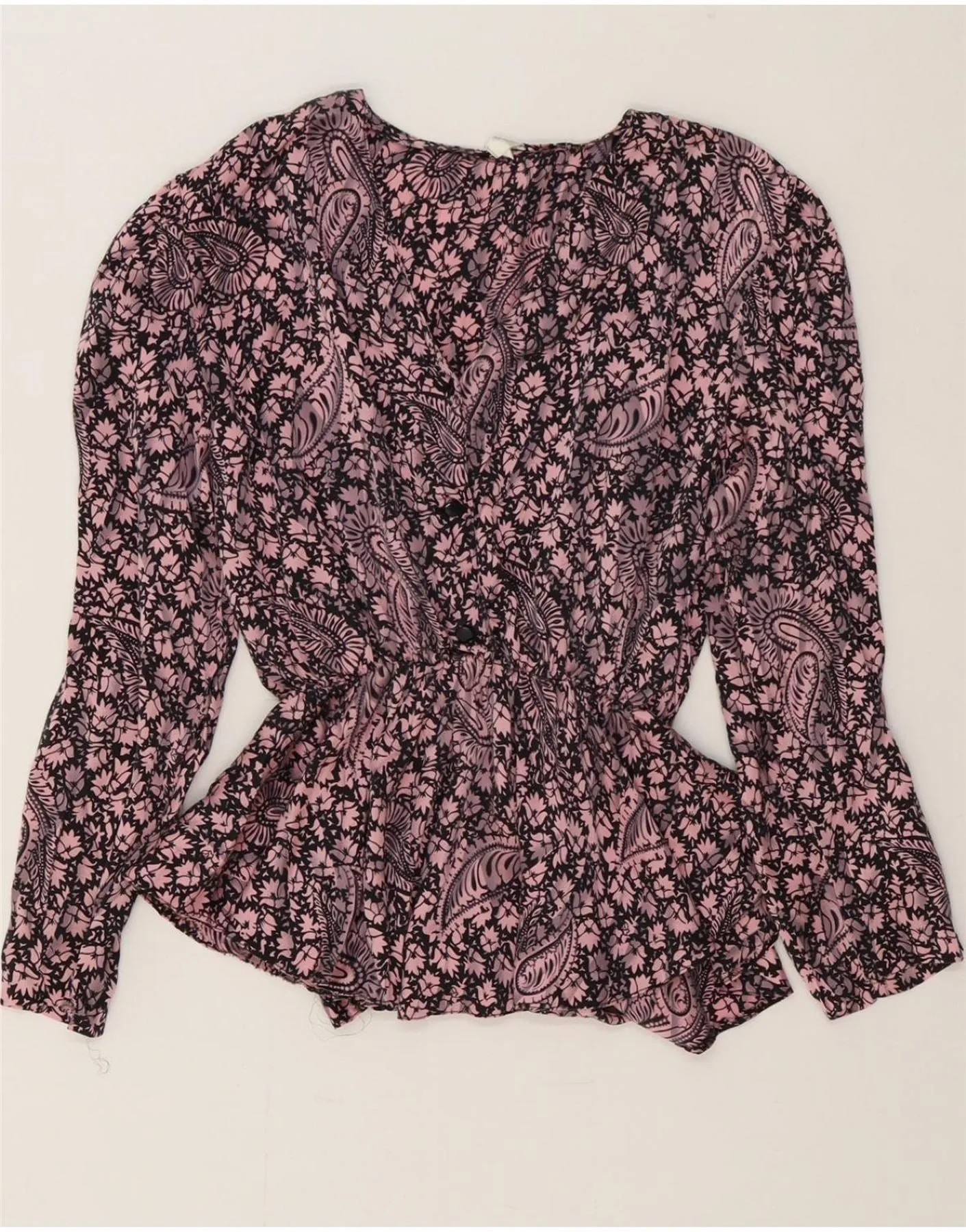 Soft Material VINTAGE Womens Shirt Blouse IT 46 Large Pink Floral
