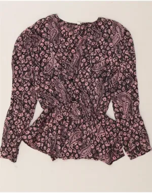 Soft Material VINTAGE Womens Shirt Blouse IT 46 Large Pink Floral