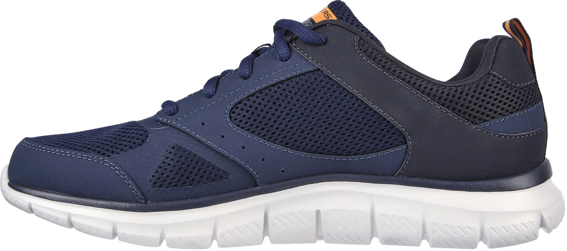 Hyper Breathable Knit Hybrid Cushioning Skechers Track Syntac Mens Training Shoes - Blue