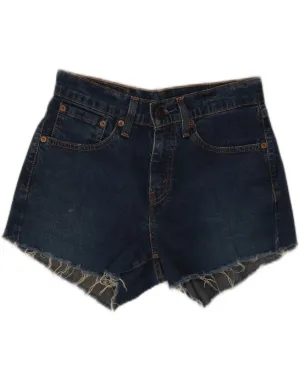 LEVI'S Womens 584 Denim Shorts W28 Medium Navy Blue Weekend Outing