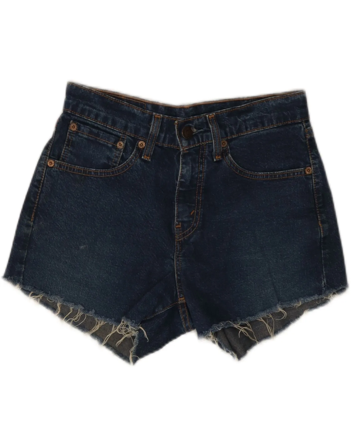 LEVI'S Womens 584 Denim Shorts W28 Medium Navy Blue Weekend Outing